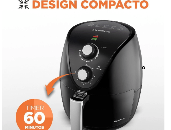 Promoção de Fritadeira Elétrica sem Óleo Air Fryer Mondial AF31 New Pratic 3,5L Preta com Timer 127v