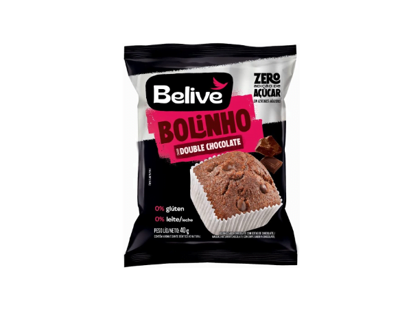Promoção de Muffin Double Chocolate Zero Açúcar sem Glúten sem Lactose Belive 40g