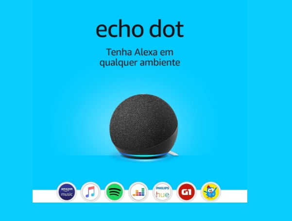 Echo com Alexa (4ª Geração): Com som premium e hub Zigbee de casa  inteligente - Cor Preta 