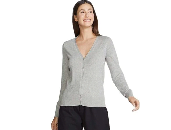 Promoção de Cardigan Básico Feminino Em Tricô Com Decote V