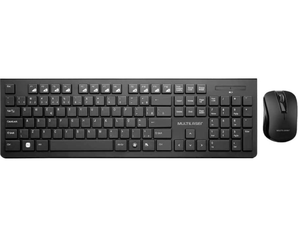 Promoção de Combo Teclado E Mouse Sem Fio Multimídia Usb Preto Tc212