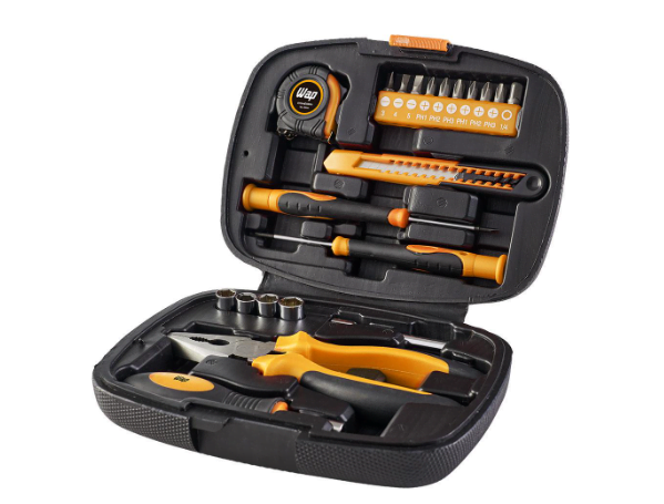 Promoção de Kit de Ferramentas WAP MKF21 com Trena, Chaves, Estilete, Alicate, Maleta 21 Peças