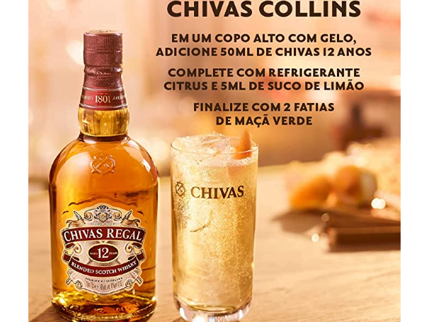 Promoção de Whisky Chivas Regal 12 anos 750 ml Dourado