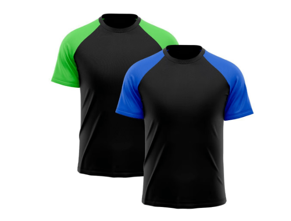 Promoção de Kit 2 Camisetas Masculina Raglan Dry Fit Proteção Solar UV Básica Lisa