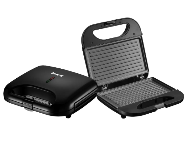 Promoção de Sanduicheira Amvox AMS 370 Preta 750W Antiaderente