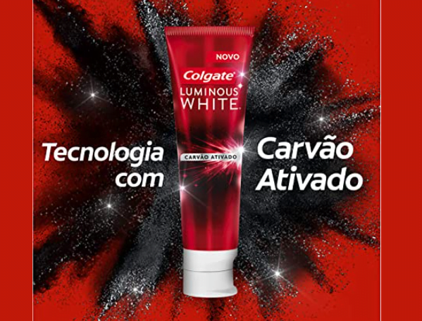 Promoção de Creme Dental para Clareamento Colgate Luminous White Carvão Ativado 140g