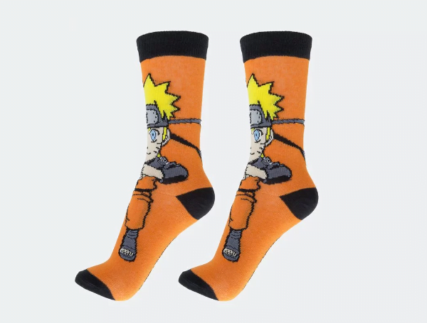 Promoção de Meia Cano Alto Estampa Naruto Shippuden Laranja