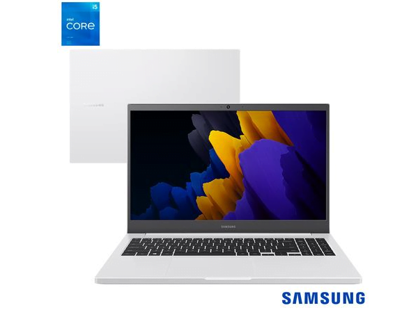 Promoção de Notebook Samsung, Intel Core i5-1135G7, 8GB, 256GB SSD, Tela 15,6″, GeForce MX450, Branco-NP550XD