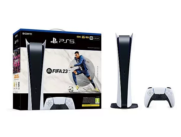 Promoção de Sony PlayStation 5 Digital 825GB FIFA 23 Bundle cor branco e  preto