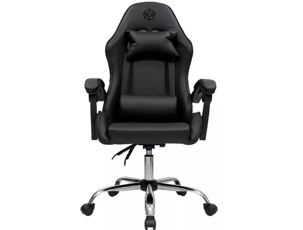 Promoção de Cadeira de escritório TGT Heron TGT-HR gamer preta com estofado de couro sintético