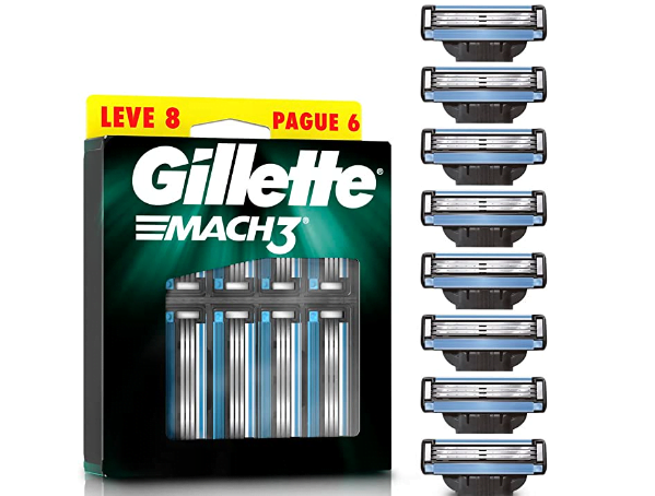 Promoção de Carga para Aparelho de Barbear Gillette Mach3 Leve 8 Pague 6