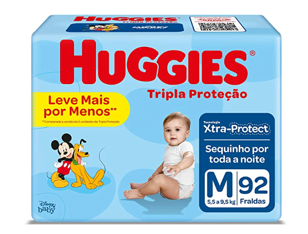 Promoção de Fralda Huggies Tripla Proteção Tamanho M 92 Unidades