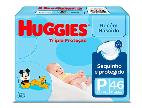 Promoção de Fralda Huggies Tripla Proteção Tamanho P 46 fraldas