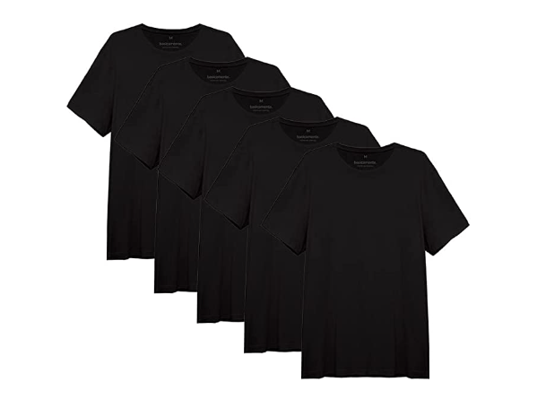 Promoção de Kit 5 Camisetas Básicas Tecno Basicamente Masculino P