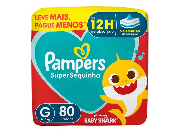 Promoção de Fralda Pampers Supersequinha G 80 Unidades