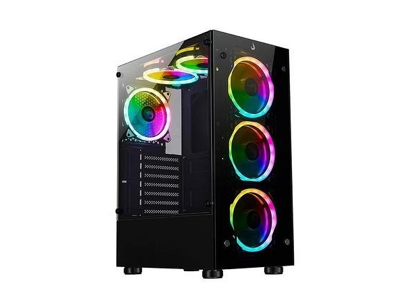 Promoção de Gabinete Gamer Rise Mode Glass 06x ARGB 6 Fans