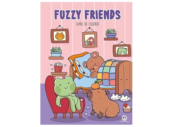 Fuzzy Friends Para Colorir