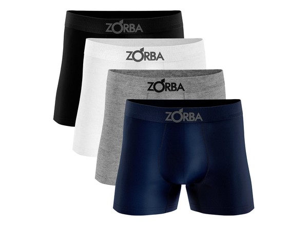 Kit 4 Cuecas Boxer Zorba Algodão Sem Costura